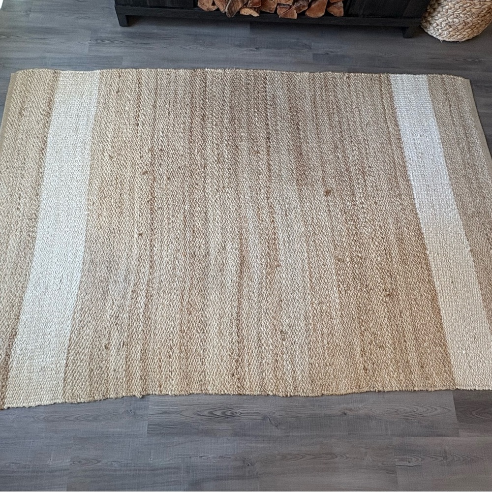 McGee & Co Odesa Woven/Jute Area Rug with Cream Stripes